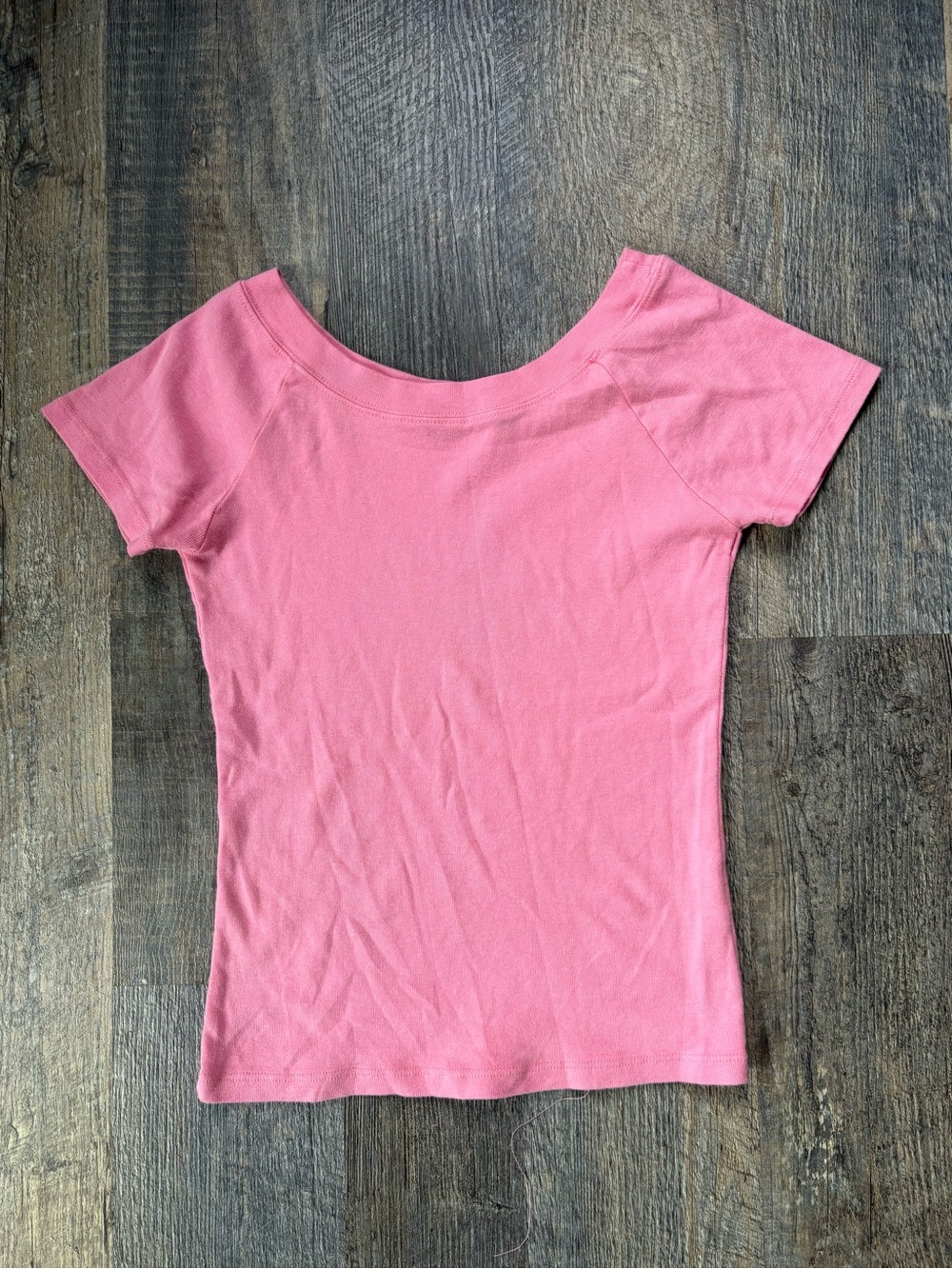 Brandy Melville Pink Scoop Neck Short Sleeve Top
